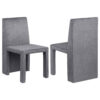 Orde Dining Side Chair Set of 2, Square Legs Panel Back, Gray Velvet