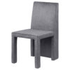 Orde Dining Side Chair Set of 2, Square Legs Panel Back, Gray Velvet