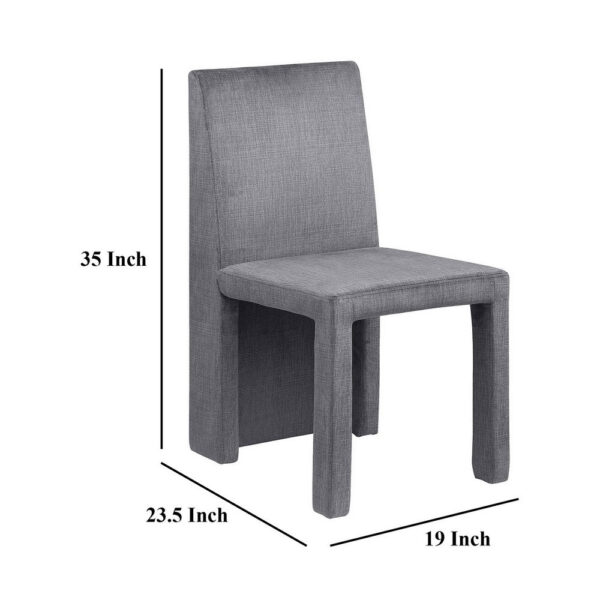 Orde Dining Side Chair Set of 2, Square Legs Panel Back, Gray Velvet