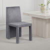 Orde Dining Side Chair Set of 2, Square Legs Panel Back, Gray Velvet