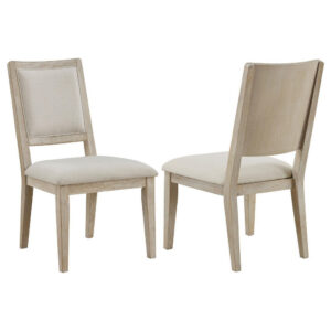 150220266992206144a98.jpeg Eva Dining Side Chair Set of 2, Square Back, White Wood, Beige Fabric
