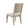 Eva Dining Side Chair Set of 2, Square Back, White Wood, Beige Fabric