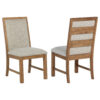 150220266992207630921.jpeg Rune Dining Side Chair Set of 2, Brown Asian Hardwood, Beige Fabric