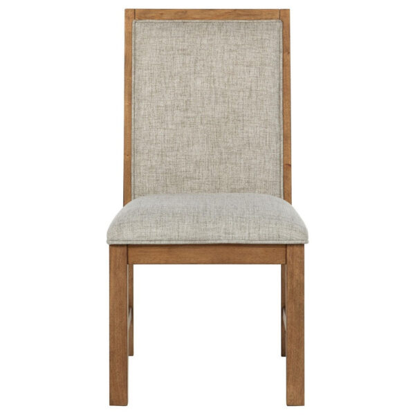 1502202669922078b877e.jpeg Rune Dining Side Chair Set of 2, Brown Asian Hardwood, Beige Fabric