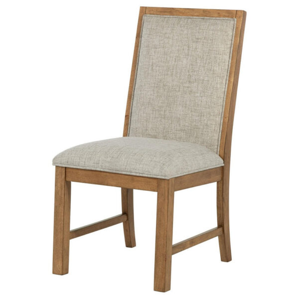 150220266992207df359a.jpeg Rune Dining Side Chair Set of 2, Brown Asian Hardwood, Beige Fabric