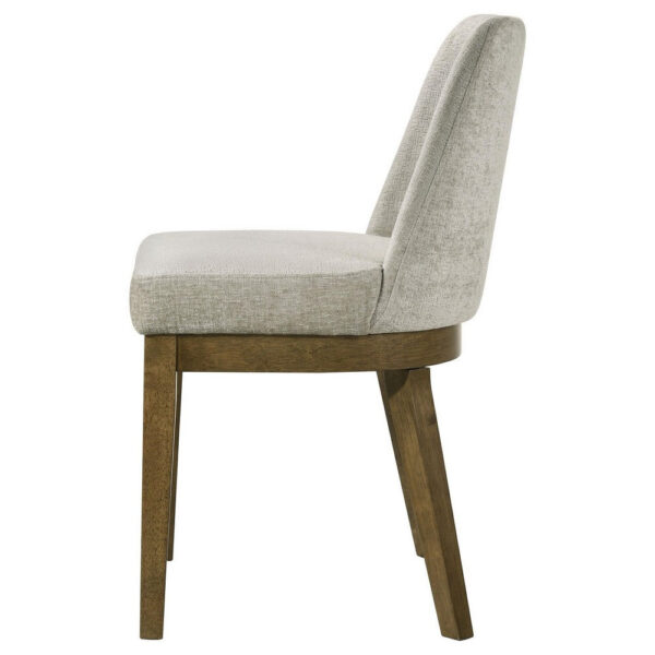 150220266992209075205.jpeg Givy Dining Armless Chair Set of 2, Tapered Legs, Oak Brown Wood, Tan