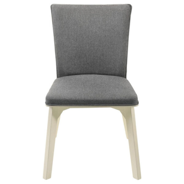 Loxy Dining Side Chair Set of 2, Square Legs and Levelers, Gray Velvet