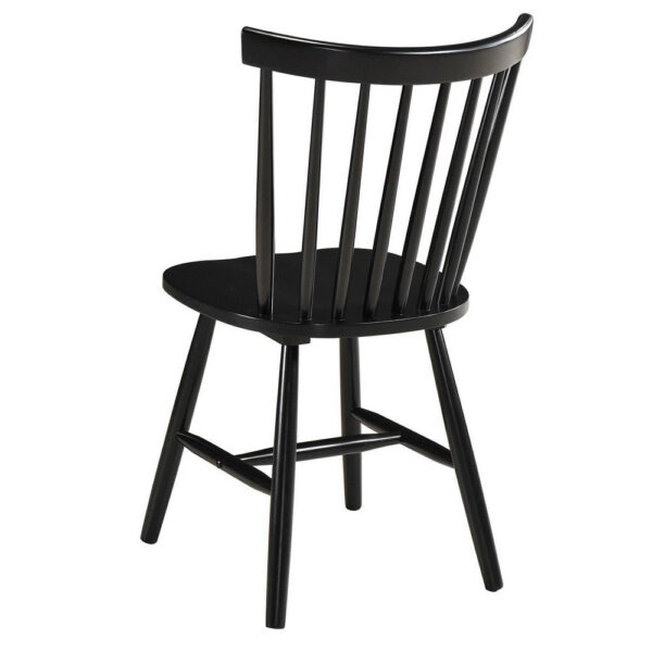 Halie Dining Side Chair Set of 2, Spindle Back, Black Asian Hardwood
