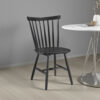 Halie Dining Side Chair Set of 2, Spindle Back, Black Asian Hardwood
