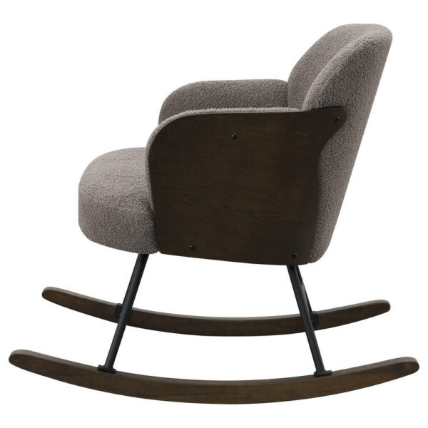 150220266992210d962bd.jpeg Perry Accent Rocking Chair, Modern Walnut Brown Bentwood, Gray Boucle