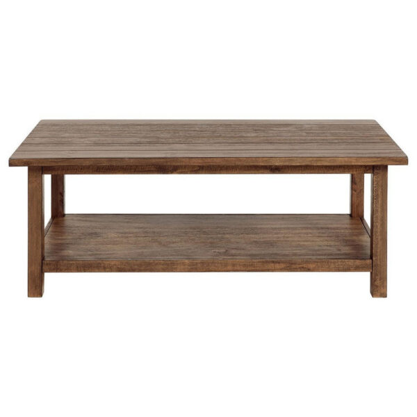 1502202669922134ba17b.jpeg Ayne Coffee Table, 1 Shelf, Distressed Brown Wood Frame, 47 Inch