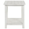 Ayne Side End Table, 1 Bottom Shelf, White Wood Frame, Square 20 Inch