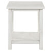 Ayne Side End Table, 1 Bottom Shelf, White Wood Frame, Square 20 Inch