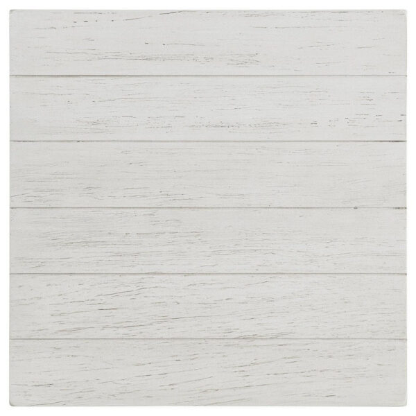 Ayne Side End Table, 1 Bottom Shelf, White Wood Frame, Square 20 Inch