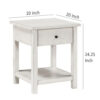 150220266992215f654a5.jpeg Ayne Side End Table, 1 Drawer, Distressed White Wood, Square 20 Inch