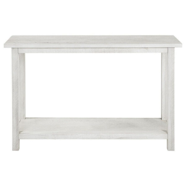 1502202669922169973d5.jpeg Ayne Console Table, 1 Bottom Shelf, Distressed White Wood, 47 Inch