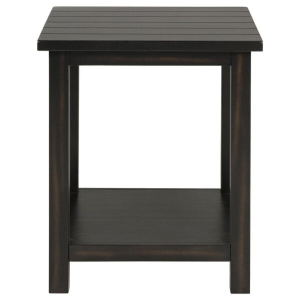 150220266992217fc60de.jpeg Ayne Side End Table, 1 Bottom Shelf, Black Wood Frame, Square 20 Inch