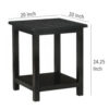 1502202669922184d38c2.jpeg Ayne Side End Table, 1 Bottom Shelf, Black Wood Frame, Square 20 Inch