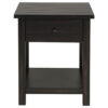 150220266992218d23521.jpeg Ayne Side End Table, 1 Shelf, 1 Drawer, Black Wood, Square 20 Inch