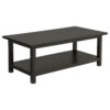 150220266992219d9a34f.jpeg Ayne Coffee Table, 1 Bottom Shelf, Classic Black Wood Frame, 47 Inch