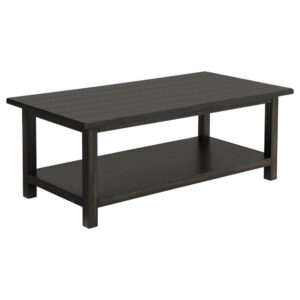 Ayne Coffee Table, 1 Bottom Shelf, Classic Black Wood Frame, 47 Inch