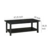 15022026699221a7749a0.jpeg Ayne Coffee Table, 1 Bottom Shelf, Classic Black Wood Frame, 47 Inch