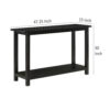 15022026699221b5a6983.jpeg Ayne Console Table, 1 Bottom Shelf, Classic Black Wood Frame, 47 Inch
