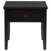 Coni Side End Table, 1 Drawer, Classic Black Wood, Square 24 Inch