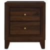 15022026699221e20fb03.jpeg Yels Nightstand with 2 Drawers, Gold Metal Knobs, Walnut Brown