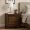 15022026699221eba17fd.jpeg Yels Nightstand with 2 Drawers, Gold Metal Knobs, Walnut Brown