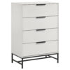 1502202669922213955af.jpeg Noro Tall Dresser Chest, 4 Storage Drawers, Modern White, Black Metal