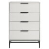 1502202669922215eda62.jpeg Noro Tall Dresser Chest, 4 Storage Drawers, Modern White, Black Metal