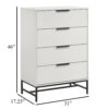 150220266992221da69f6.jpeg Noro Tall Dresser Chest, 4 Storage Drawers, Modern White, Black Metal