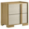 Hyle Nightstand, 2 Drawers, 24 Inch Modern Natural Brown and White