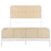 1502202669922265d2b85.jpeg Lanie Queen Bed with Brown Open Cane Webbing Faux Rattan, White Metal