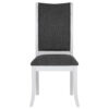 Judy Dining Side Chair Set of 2, Flared Legs, White Wood, Gray Fabric