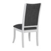 Judy Dining Side Chair Set of 2, Flared Legs, White Wood, Gray Fabric