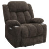 Limi Power Lift Recliner Chair, Dark Brown, USB Port, Cupholders