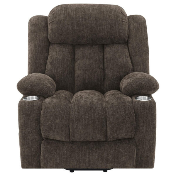 Limi Power Lift Recliner Chair, Dark Brown, USB Port, Cupholders