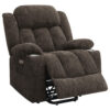 Limi Power Lift Recliner Chair, Dark Brown, USB Port, Cupholders