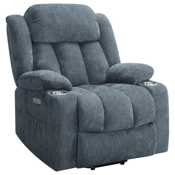 Limi Power Lift Recliner Chair, Slate Blue, USB Port, Cupholders