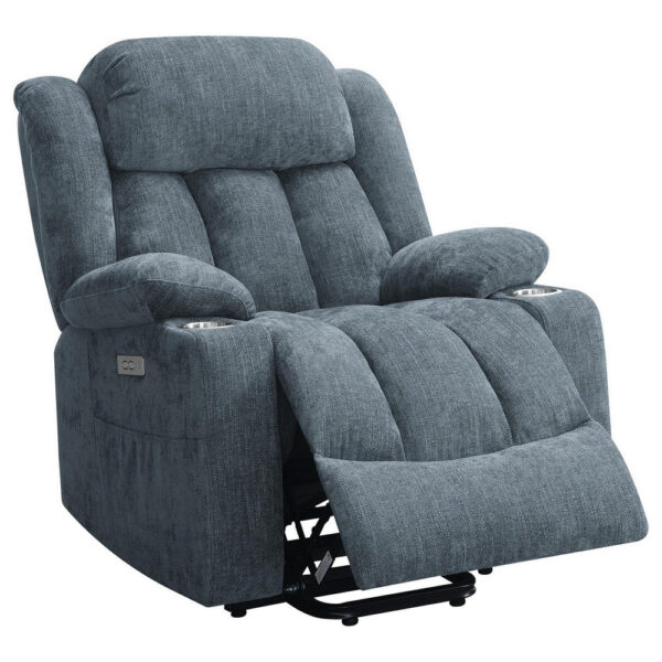 Limi Power Lift Recliner Chair, Slate Blue, USB Port, Cupholders