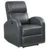 Nami Power Recliner Chair, Rich Gray Faux Leather, Plush Pillow Back