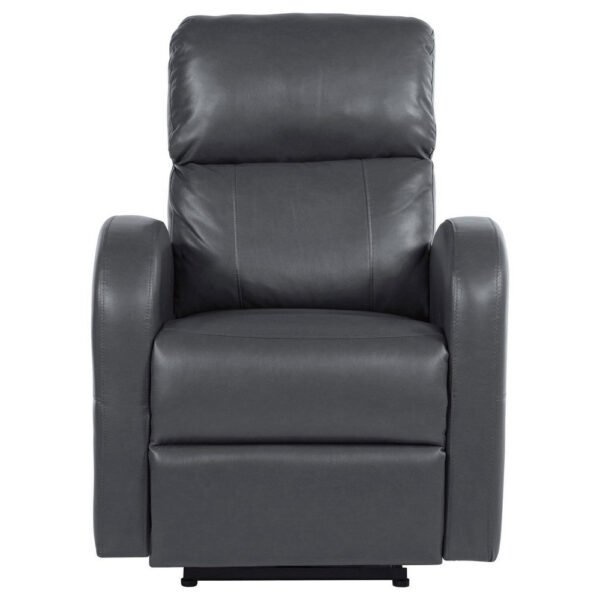 Nami Power Recliner Chair, Rich Gray Faux Leather, Plush Pillow Back