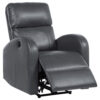 Nami Power Recliner Chair, Rich Gray Faux Leather, Plush Pillow Back