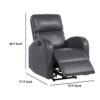 Nami Power Recliner Chair, Rich Gray Faux Leather, Plush Pillow Back