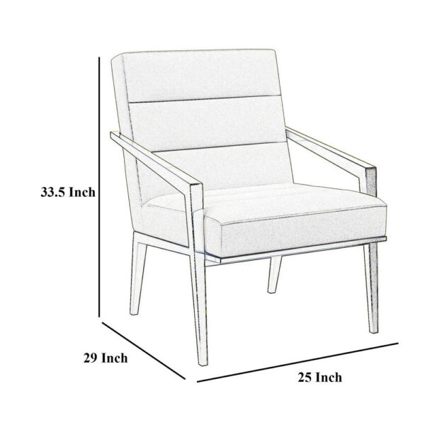 Kiara Accent Chair, Channel Tufted Dark Gray Fabric, Gold Metal Frame