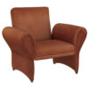 Lione Accent Armchair, Contemporary Rolled Flared Arms, Rust Brown