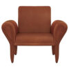 Lione Accent Armchair, Contemporary Rolled Flared Arms, Rust Brown