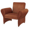 Lione Accent Armchair, Contemporary Rolled Flared Arms, Rust Brown